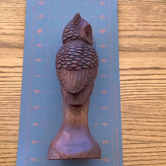 Artisan Signed Wooden Hand Carved Owl Vintage signed J Burris 85 - Picture 14 of 17